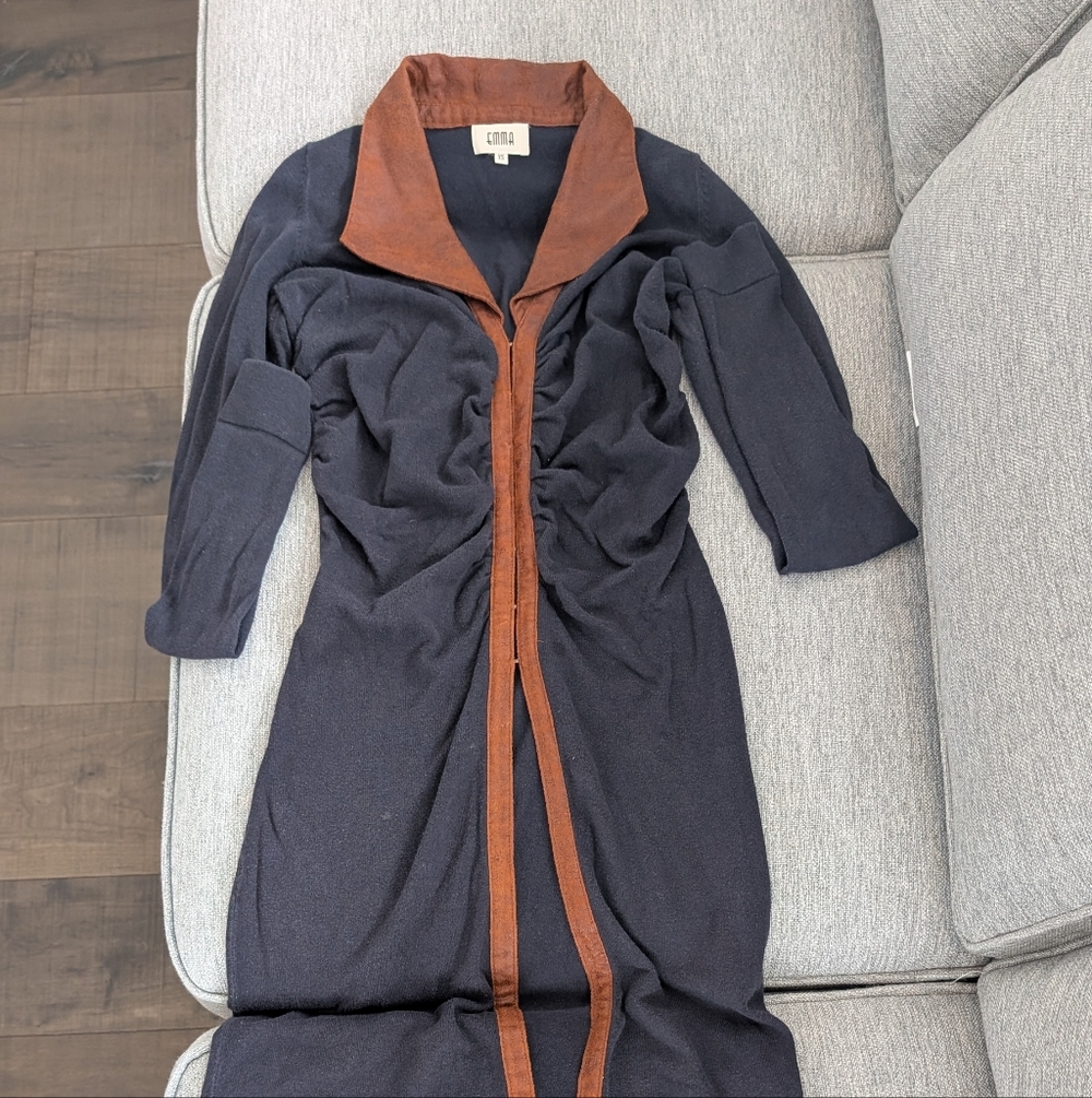 Elegant Black and Brown Women's Cardigan/Dress